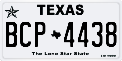 TX license plate BCP4438