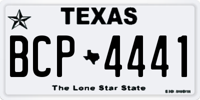 TX license plate BCP4441