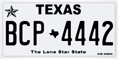 TX license plate BCP4442