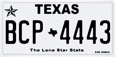 TX license plate BCP4443