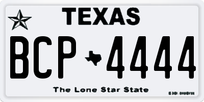 TX license plate BCP4444