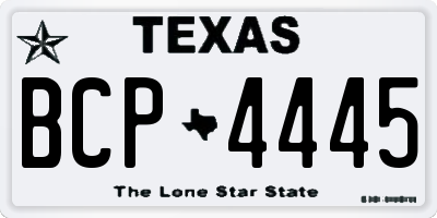 TX license plate BCP4445