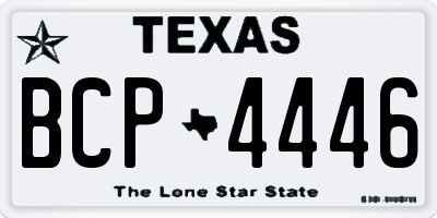 TX license plate BCP4446