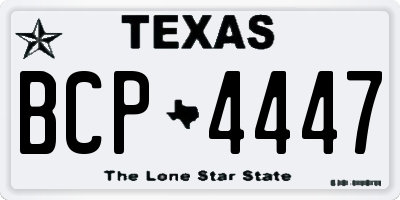 TX license plate BCP4447