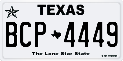 TX license plate BCP4449