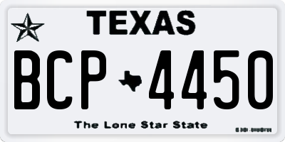 TX license plate BCP4450