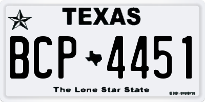 TX license plate BCP4451