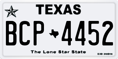 TX license plate BCP4452