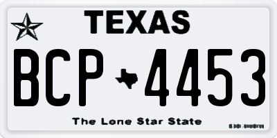 TX license plate BCP4453
