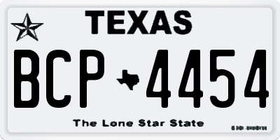 TX license plate BCP4454