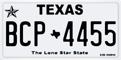 TX license plate BCP4455