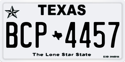 TX license plate BCP4457