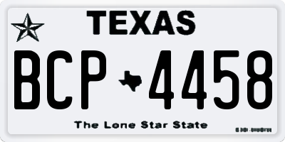 TX license plate BCP4458