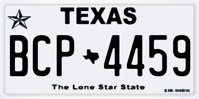 TX license plate BCP4459