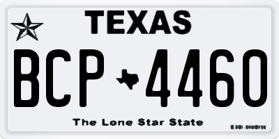 TX license plate BCP4460