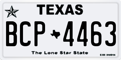 TX license plate BCP4463