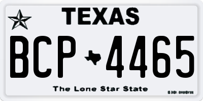 TX license plate BCP4465