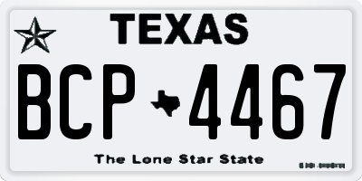 TX license plate BCP4467
