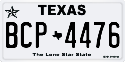 TX license plate BCP4476