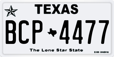 TX license plate BCP4477