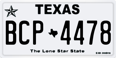 TX license plate BCP4478
