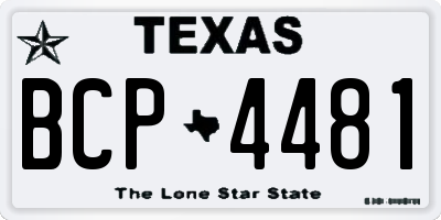 TX license plate BCP4481