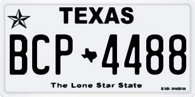 TX license plate BCP4488
