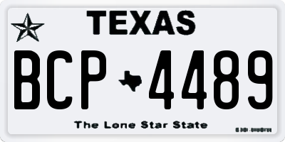 TX license plate BCP4489