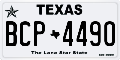 TX license plate BCP4490