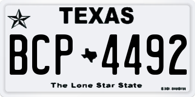 TX license plate BCP4492