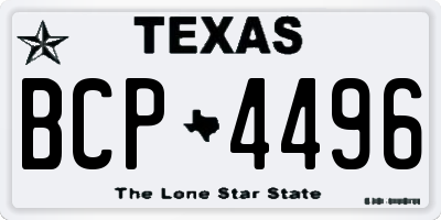 TX license plate BCP4496