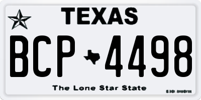 TX license plate BCP4498