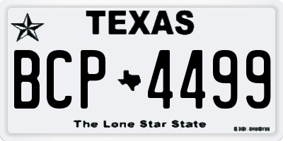 TX license plate BCP4499