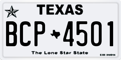 TX license plate BCP4501