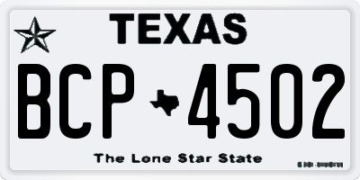 TX license plate BCP4502