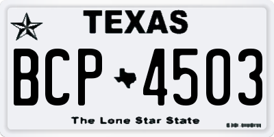 TX license plate BCP4503