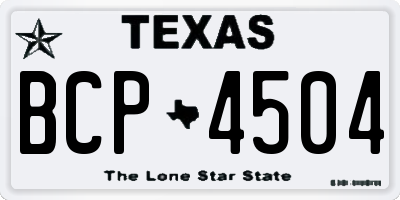 TX license plate BCP4504