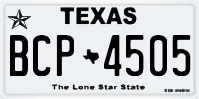 TX license plate BCP4505