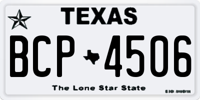 TX license plate BCP4506