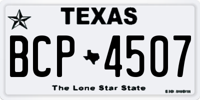 TX license plate BCP4507