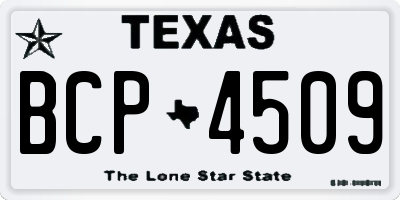 TX license plate BCP4509