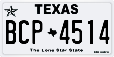 TX license plate BCP4514