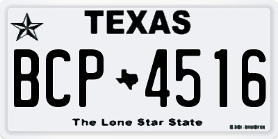 TX license plate BCP4516