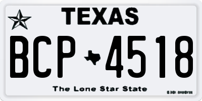 TX license plate BCP4518