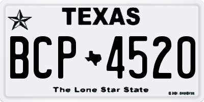 TX license plate BCP4520