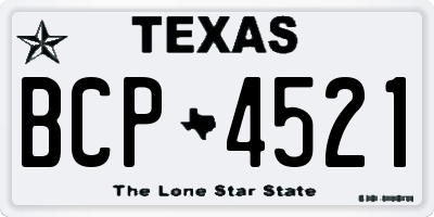 TX license plate BCP4521