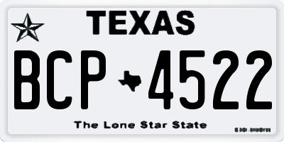 TX license plate BCP4522