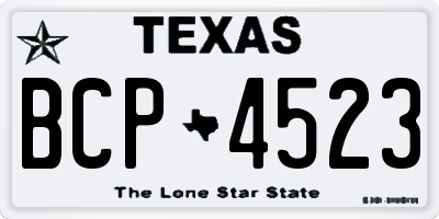 TX license plate BCP4523