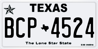TX license plate BCP4524