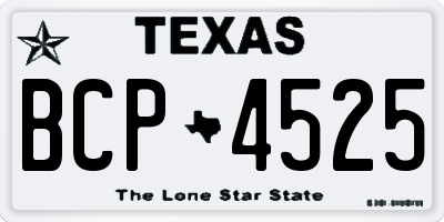 TX license plate BCP4525
